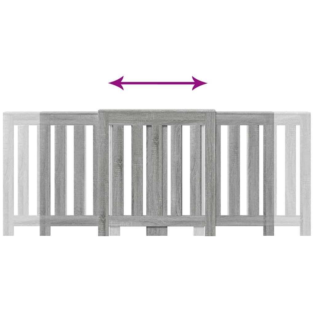 Radiator Cover Grey Sonoma 205x21,5x83,5 cm Engineered Wood