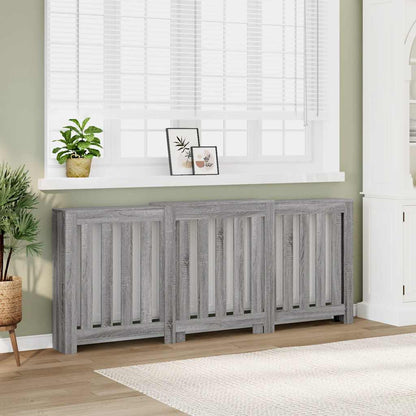 Radiator Cover Grey Sonoma 205x21,5x83,5 cm Engineered Wood