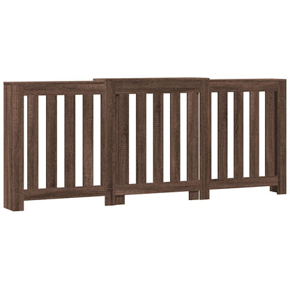 Radiator Cover Brown Oak 205x21,5x83,5 cm Engineered Wood