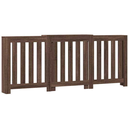 Radiator Cover Brown Oak 205 x 21.5 x 83.5 cm Engineered Wood