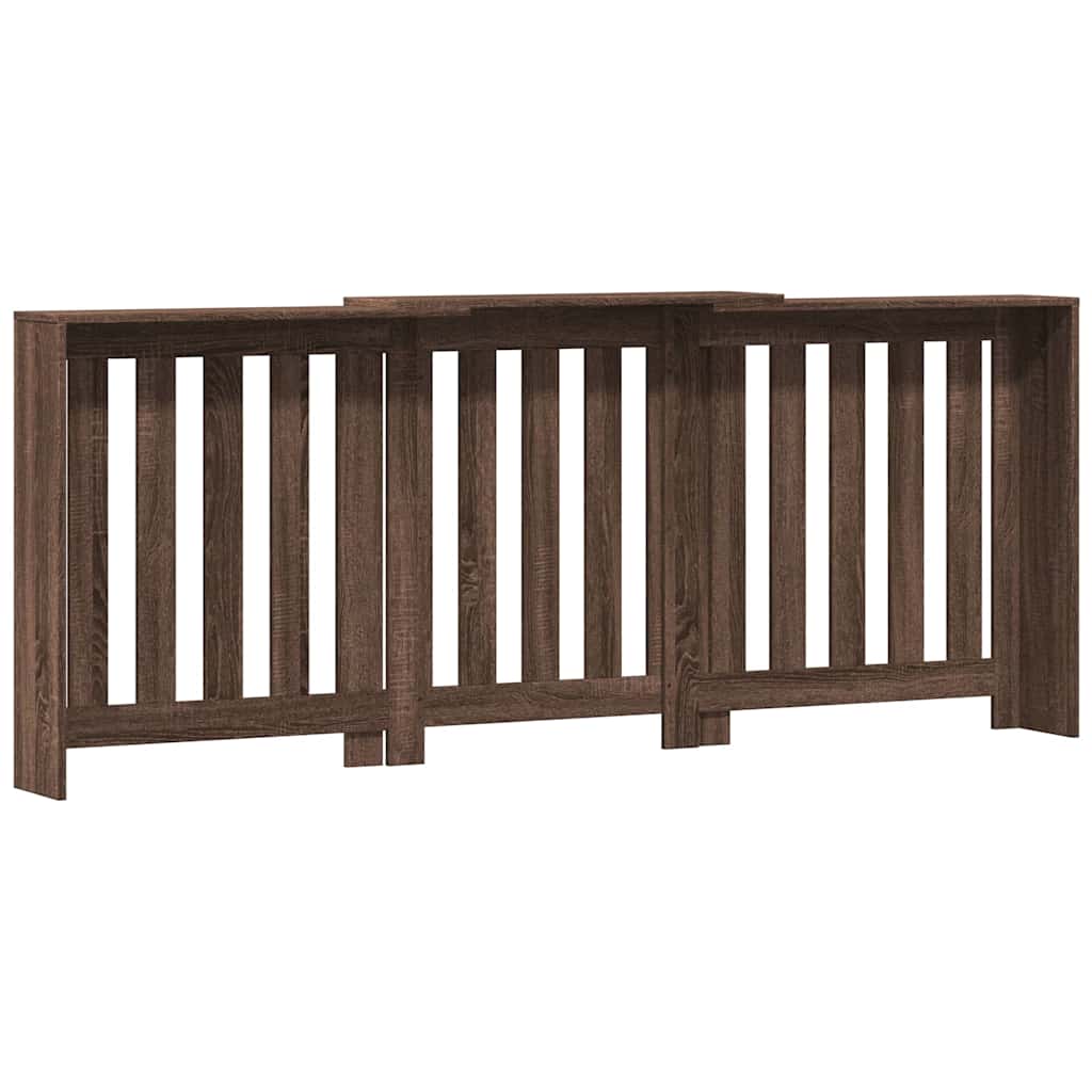 Radiator Cover Brown Oak 205x21,5x83,5 cm Engineered Wood