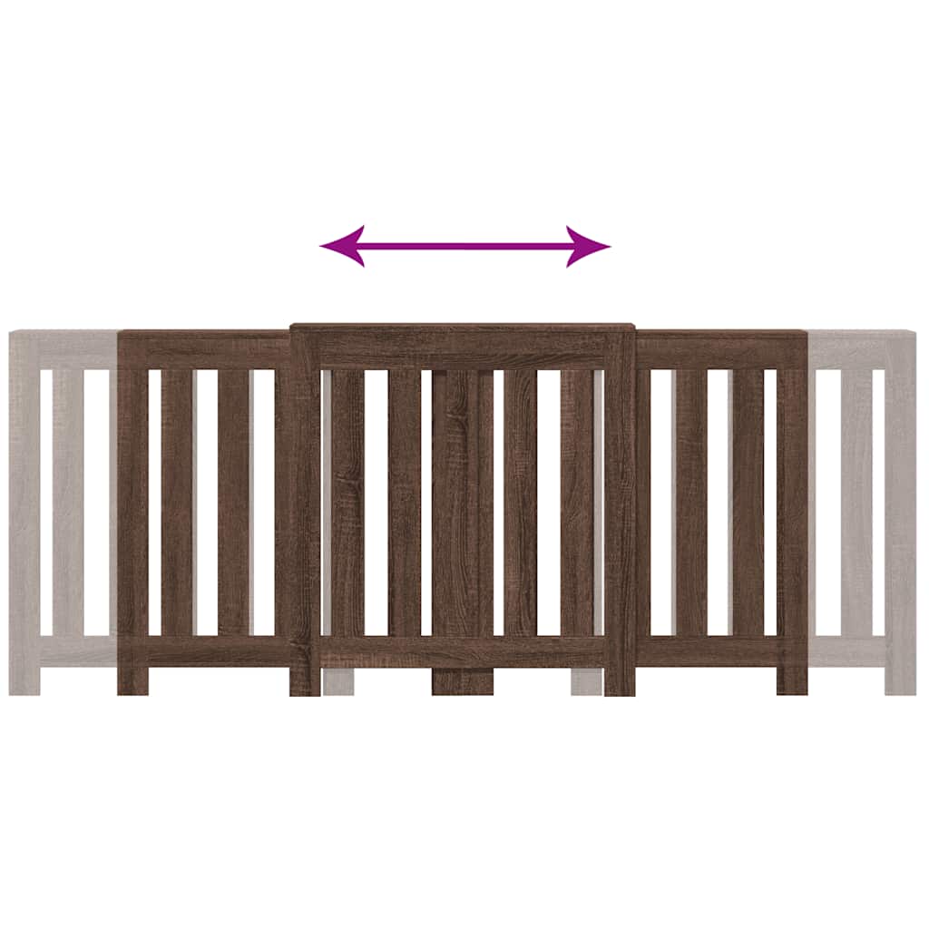 Radiator Cover Brown Oak 205x21,5x83,5 cm Engineered Wood