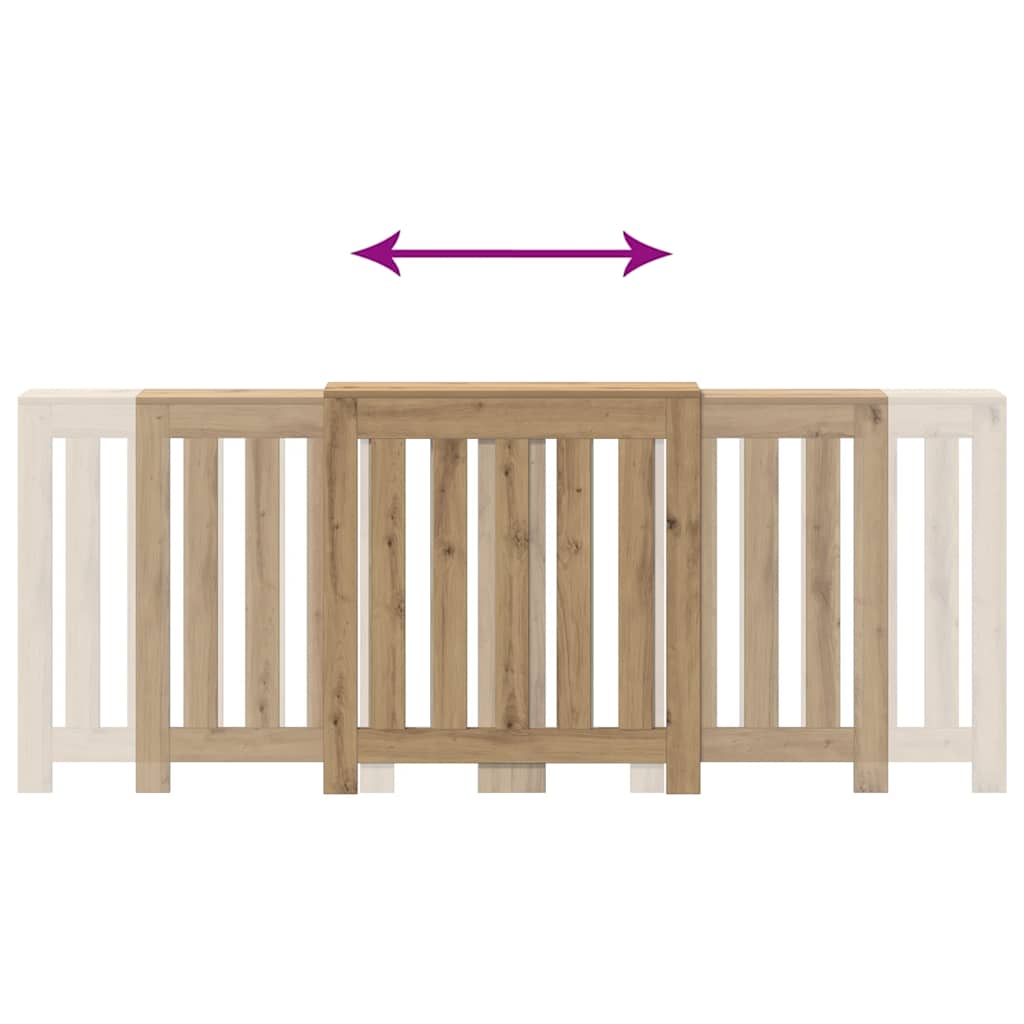 Radiator Cover Artisian Oak 205x21,5x83,5 cm Engineered Wood
