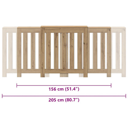 Radiator Cover Artisian Oak 205x21,5x83,5 cm Engineered Wood