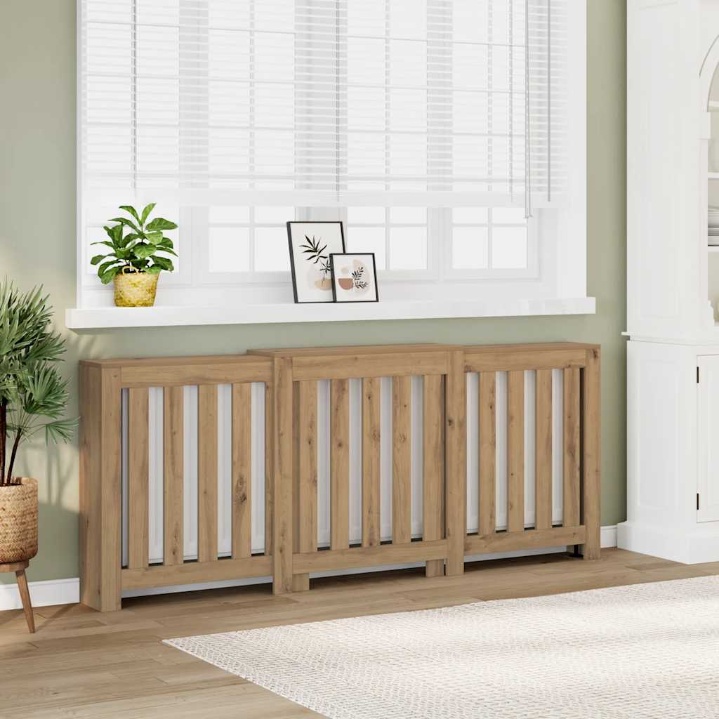 Radiator Cover Artisian Oak 205x21,5x83,5 cm Engineered Wood