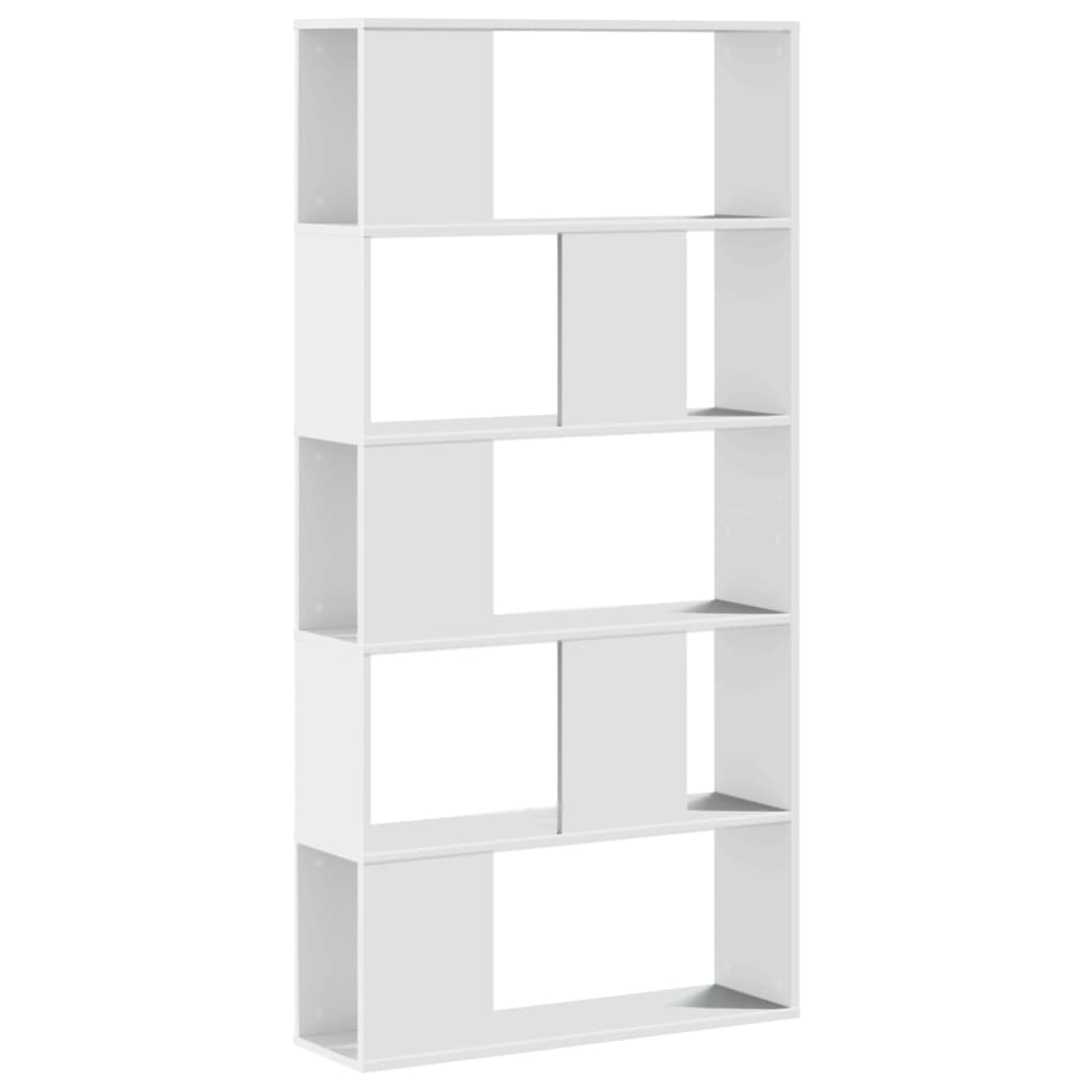 Bookcase 5-Tier White 80,5x23,5x162,5 cm Engineered Wood