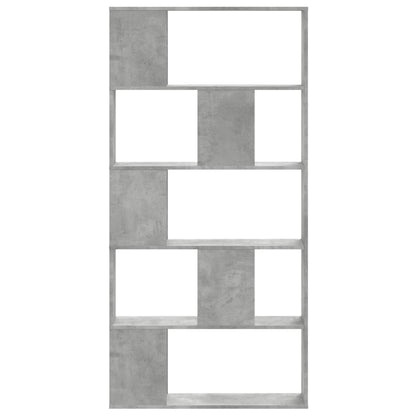 Bookcase 5-Tier Concrete Grey 80,5x23,5x162,5 cm Engineered Wood