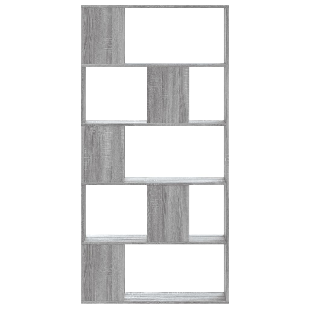 Bookcase 5-Tier Grey Sonoma 80,5x23,5x162,5 cm Engineered Wood