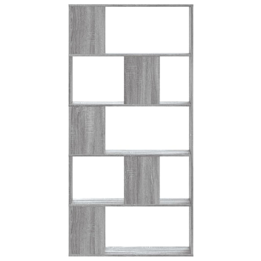 Bookcase 5-Tier Grey Sonoma 80,5x23,5x162,5 cm Engineered Wood