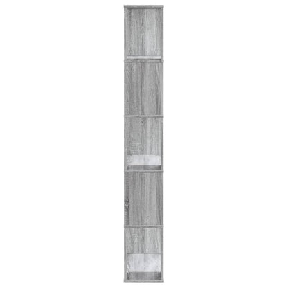 Bookcase 5-Tier Grey Sonoma 80,5x23,5x162,5 cm Engineered Wood