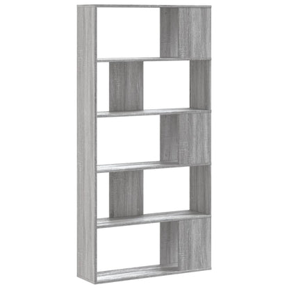 Bookcase 5-Tier Grey Sonoma 80,5x23,5x162,5 cm Engineered Wood