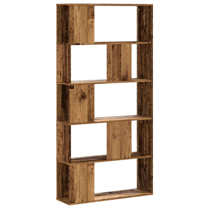 Bookcase 5-Tier Old Wood 80,5x23,5x162,5 cm Engineered Wood