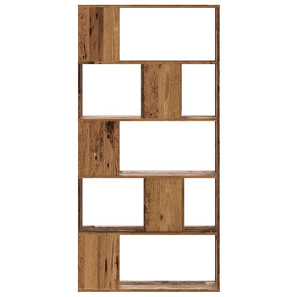 Bookcase 5-Tier Old Wood 80,5x23,5x162,5 cm Engineered Wood