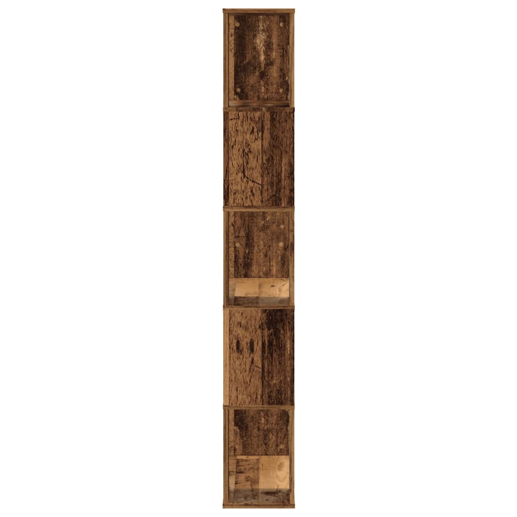 Bookcase 5-Tier Old Wood 80,5x23,5x162,5 cm Engineered Wood