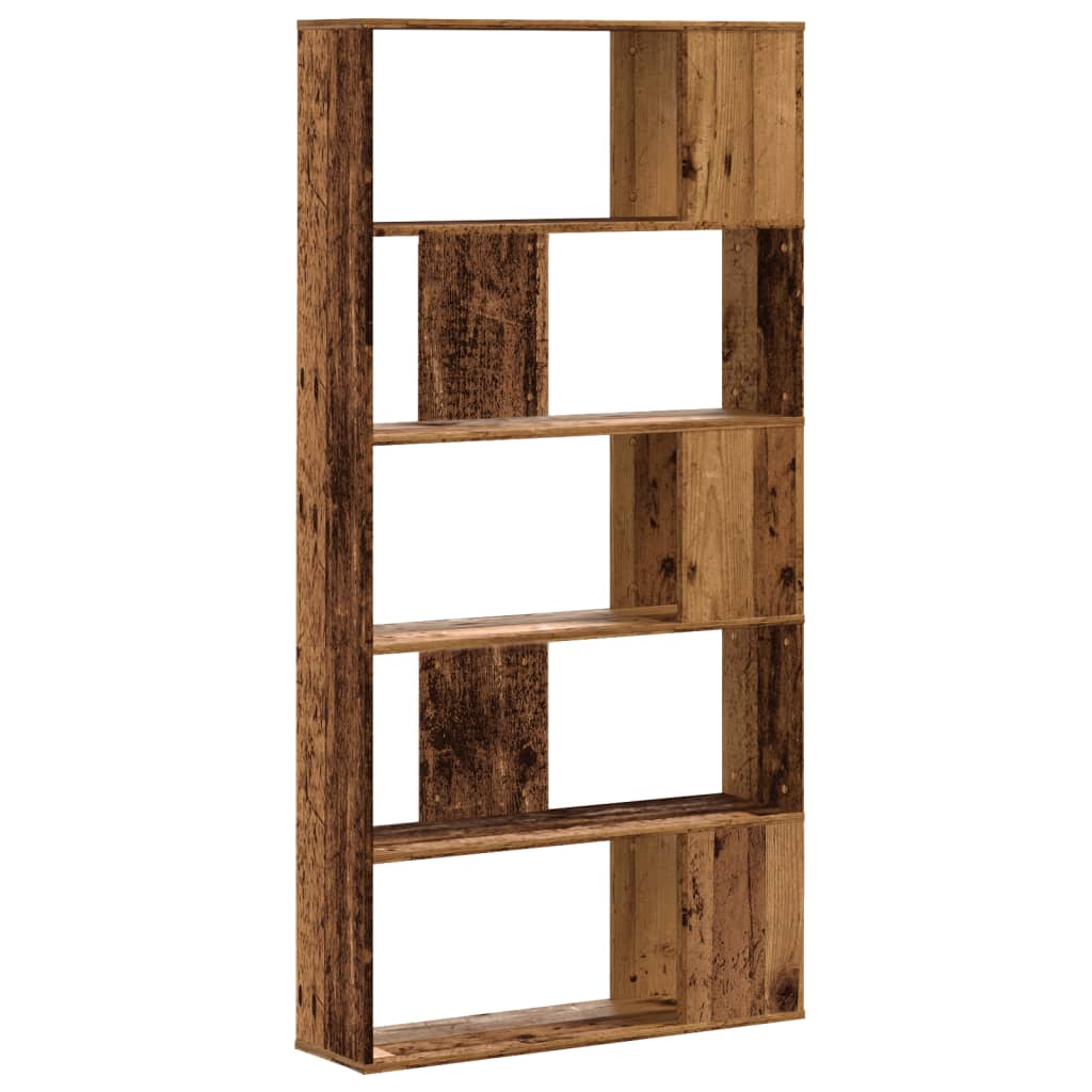 Bookcase 5-Tier Old Wood 80,5x23,5x162,5 cm Engineered Wood