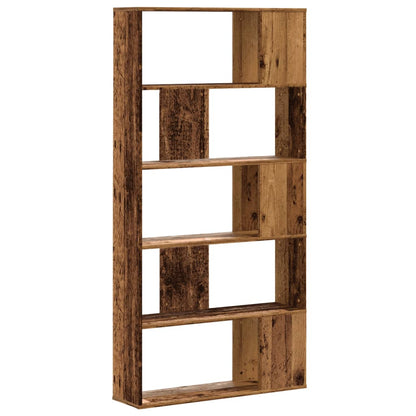 Bookcase 5-Tier Old Wood 80,5x23,5x162,5 cm Engineered Wood
