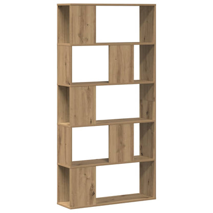 Bookcase 5-Tier Artisian Oak 80,5x23,5x162,5 cm Engineered Wood