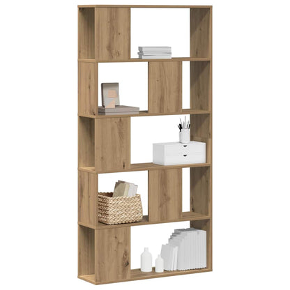 Bookcase 5-Tier Artisian Oak 80,5x23,5x162,5 cm Engineered Wood