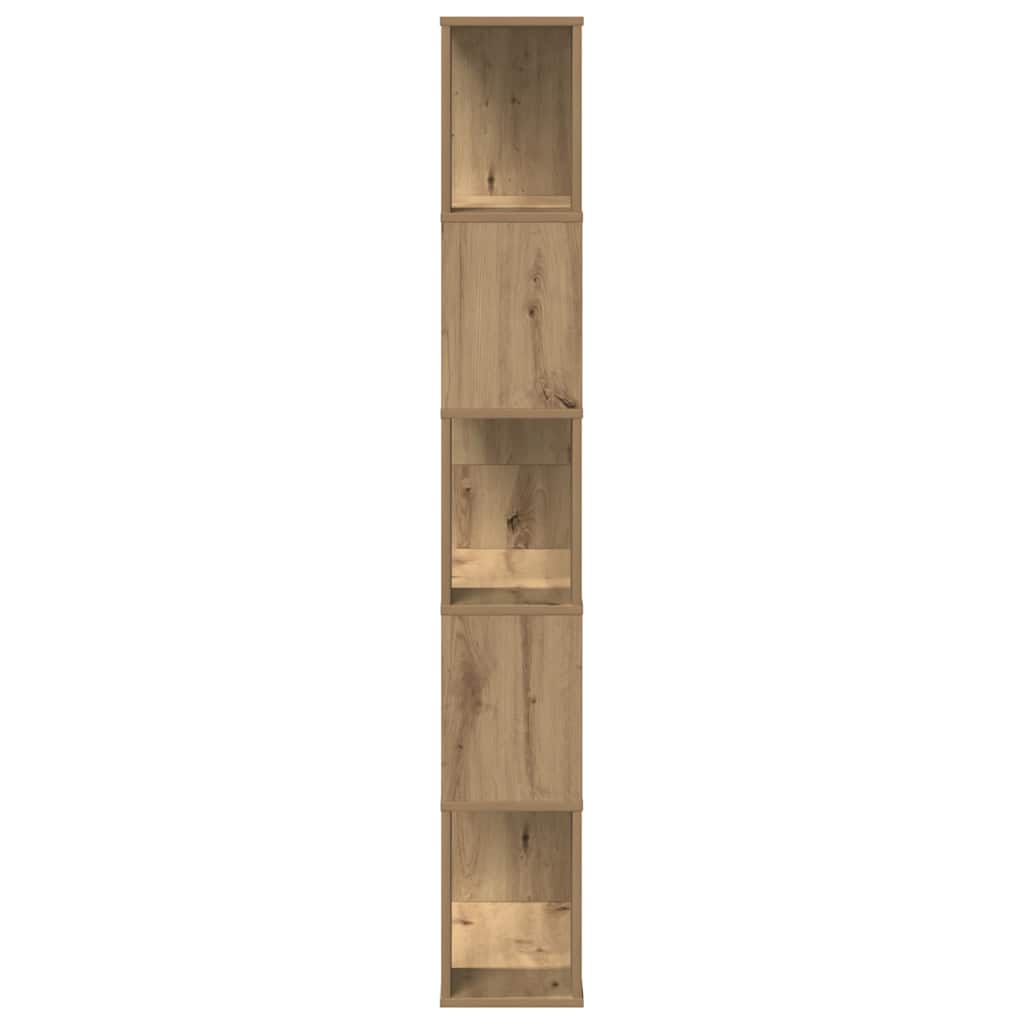 Bookcase 5-Tier Artisian Oak 80,5x23,5x162,5 cm Engineered Wood