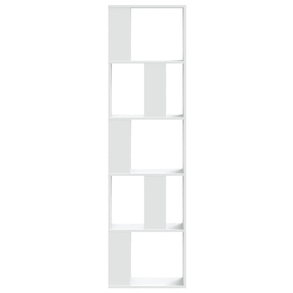 Bookcase 5-Tier White 45x23,5x162,5 cm Engineered Wood