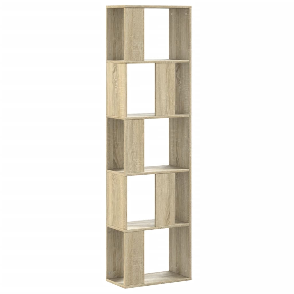 Bookcase 5-Tier Sonoma Oak 45x23,5x162,5 cm Engineered Wood