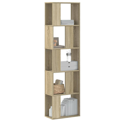 Bookcase 5-Tier Sonoma Oak 45x23,5x162,5 cm Engineered Wood