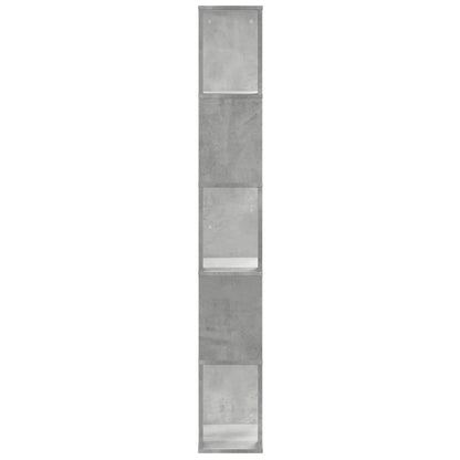 Bookcase 5-Tier Concrete Grey 45x23,5x162,5 cm Engineered Wood
