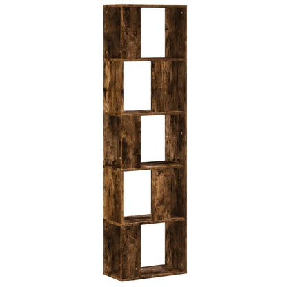 Bookcase 5-Tier Smoked Oak 45x23,5x162,5 cm Engineered Wood