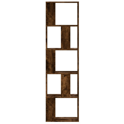 Bookcase 5-Tier Smoked Oak 45x23,5x162,5 cm Engineered Wood