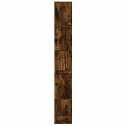 Bookcase 5-Tier Smoked Oak 45x23,5x162,5 cm Engineered Wood