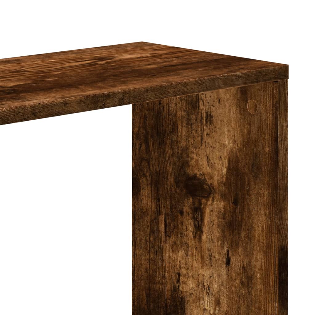 Bookcase 5-Tier Smoked Oak 45x23,5x162,5 cm Engineered Wood