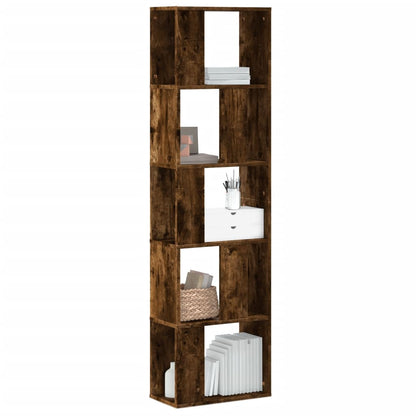 Bookcase 5-Tier Smoked Oak 45x23,5x162,5 cm Engineered Wood