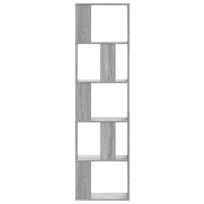 Bookcase 5-Tier Grey Sonoma 45x23,5x162,5 cm Engineered Wood