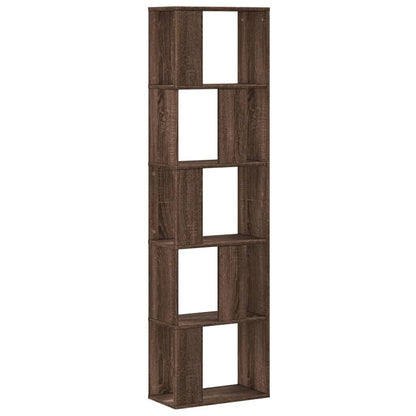 Bookcase 5-Tier Brown Oak 45x23,5x162,5 cm Engineered Wood