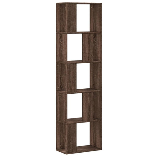 Bookcase 5-Tier Brown Oak 45x23,5x162,5 cm Engineered Wood