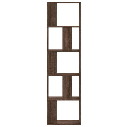 Bookcase 5-Tier Brown Oak 45x23,5x162,5 cm Engineered Wood