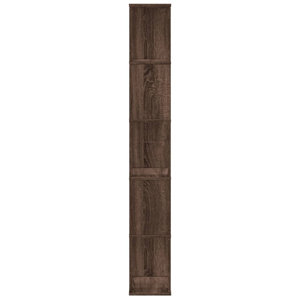 Bookcase 5-Tier Brown Oak 45x23,5x162,5 cm Engineered Wood