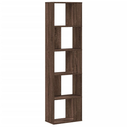 Bookcase 5-Tier Brown Oak 45x23,5x162,5 cm Engineered Wood