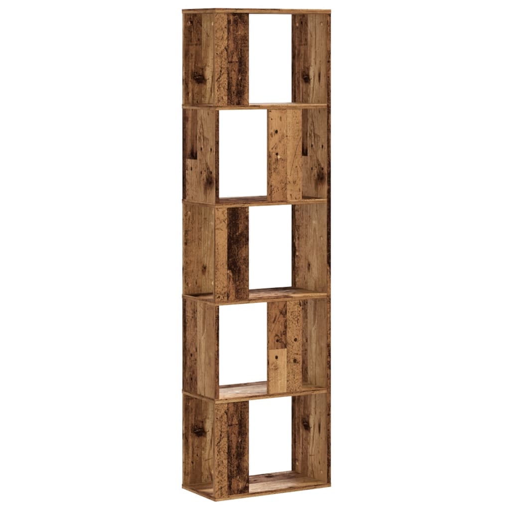 Bookcase 5-Tier Old Wood 45x23,5x162,5 cm Engineered Wood