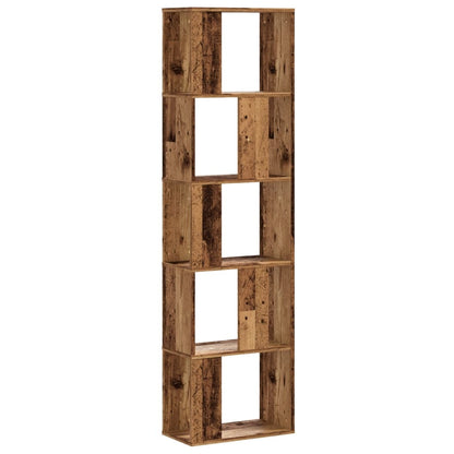 Bookcase 5-Tier Old Wood 45x23,5x162,5 cm Engineered Wood