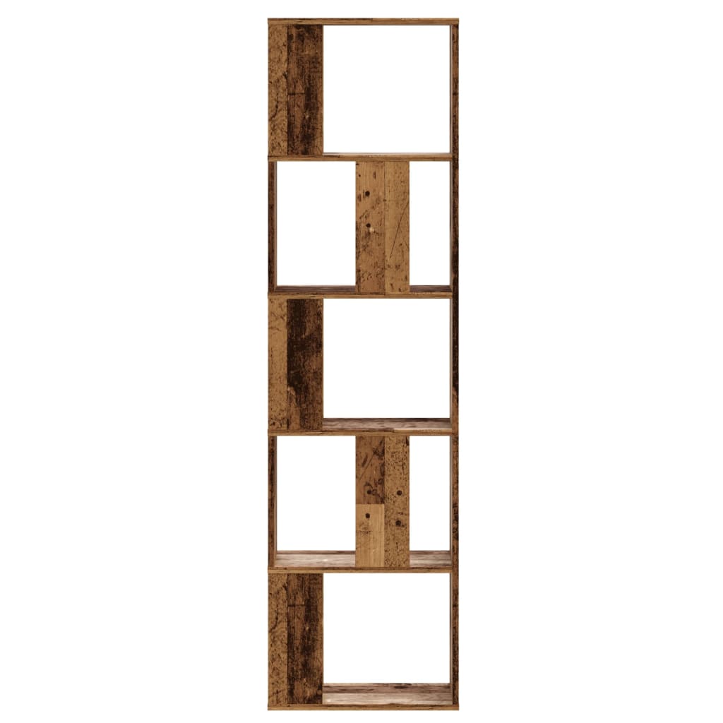 Bookcase 5-Tier Old Wood 45x23,5x162,5 cm Engineered Wood