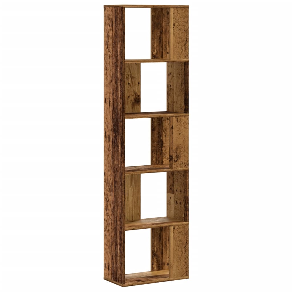 Bookcase 5-Tier Old Wood 45x23,5x162,5 cm Engineered Wood