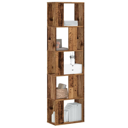 Bookcase 5-Tier Old Wood 45x23,5x162,5 cm Engineered Wood