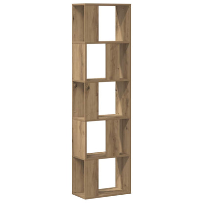 Bookcase 5-Tier Artisian Oak 45x23,5x162,5 cm Engineered Wood