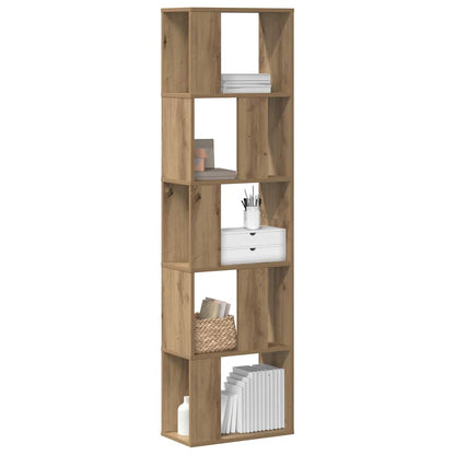Bookcase 5-Tier Artisian Oak 45x23,5x162,5 cm Engineered Wood