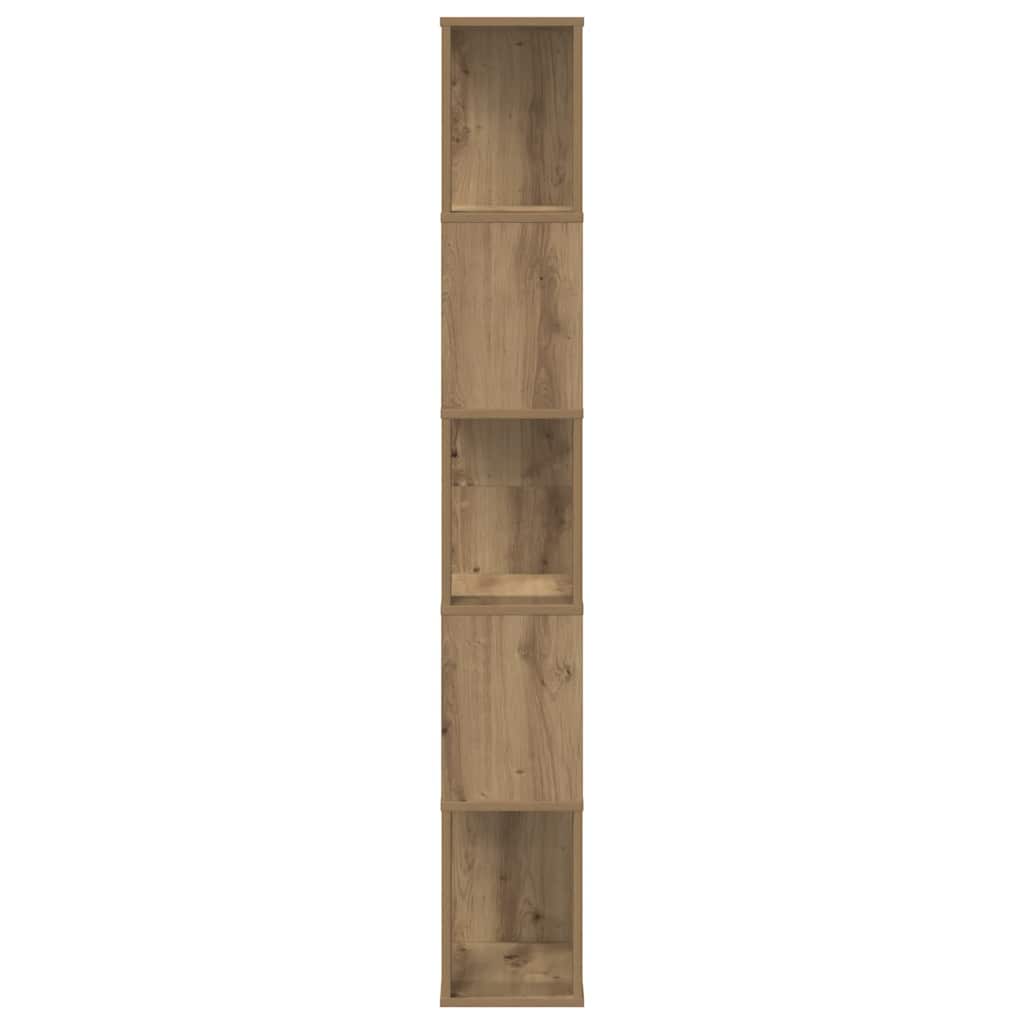 Bookcase 5-Tier Artisian Oak 45x23,5x162,5 cm Engineered Wood