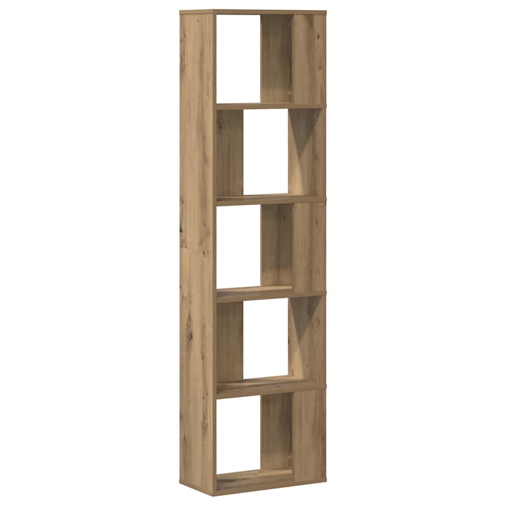 Bookcase 5-Tier Artisian Oak 45x23,5x162,5 cm Engineered Wood