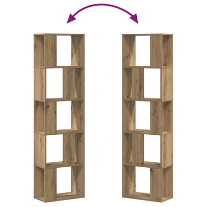 Bookcase 5-Tier Artisian Oak 45x23,5x162,5 cm Engineered Wood