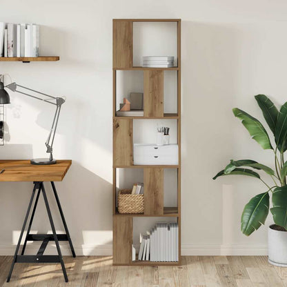 Bookcase 5-Tier Artisian Oak 45x23,5x162,5 cm Engineered Wood