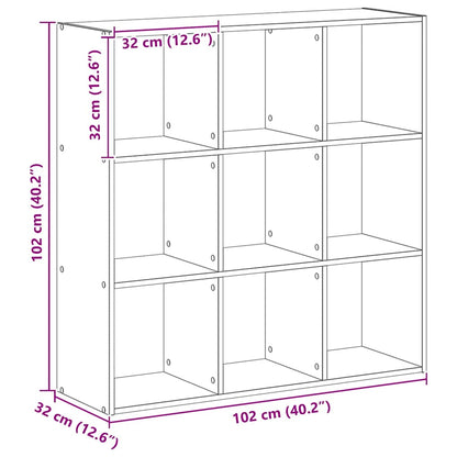 Bookcase Artisian Oak 102x32x102 cm Engineered Wood